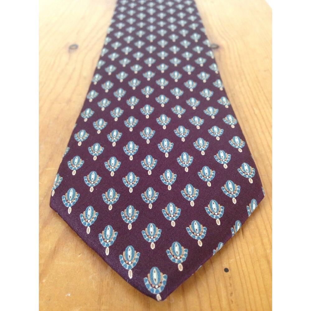 Vintage Christian Dior Cravates 100% Silk Burgundy Classic Mens Dress Tie 3"